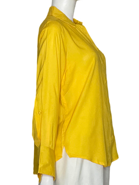Camisa Karen Millen Liso Fluido Amarillo - Talla S