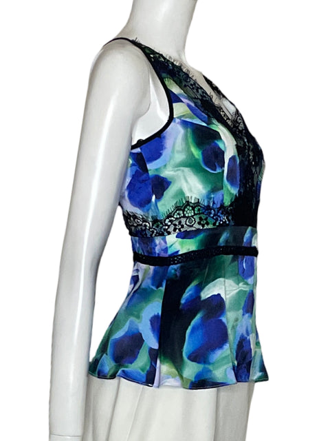 Top Karen Millen Estampado Azul - Talla 4
