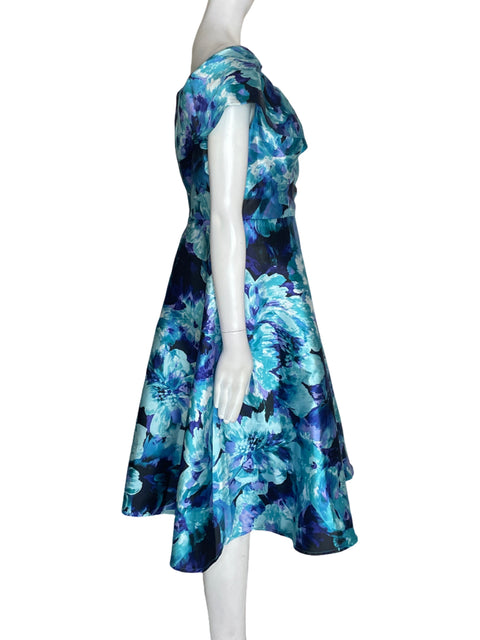 Vestido Alex Evenings Floral Suelto Azul - Talla 8