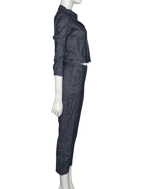 Conjunto Theory de Lino Liso Azul - Talla 2