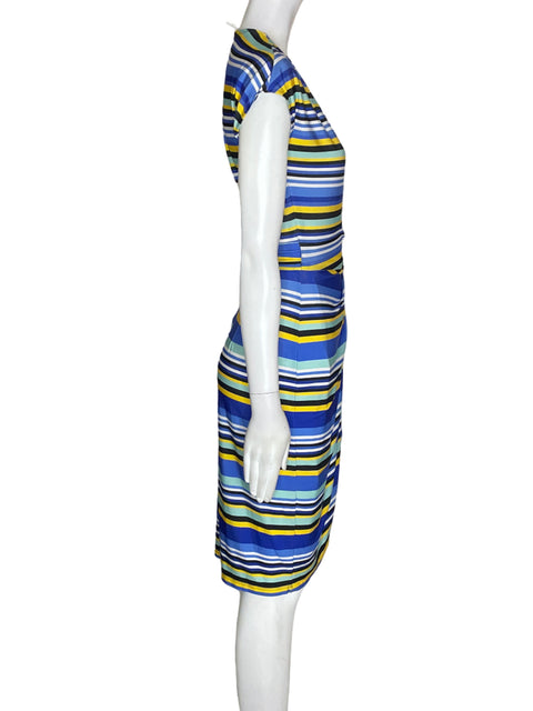 Vestido Maggy London Rayas Sin mangas Azul - Talla 4
