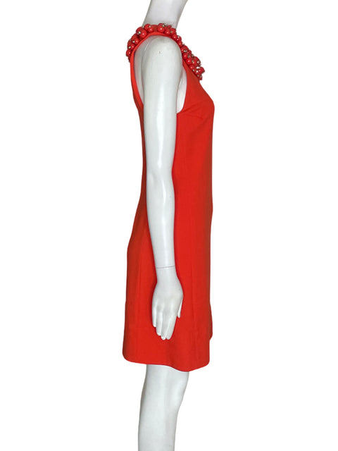 Vestido Diane Von Furstenberg Liso Sin mangas Naranja - Talla 0