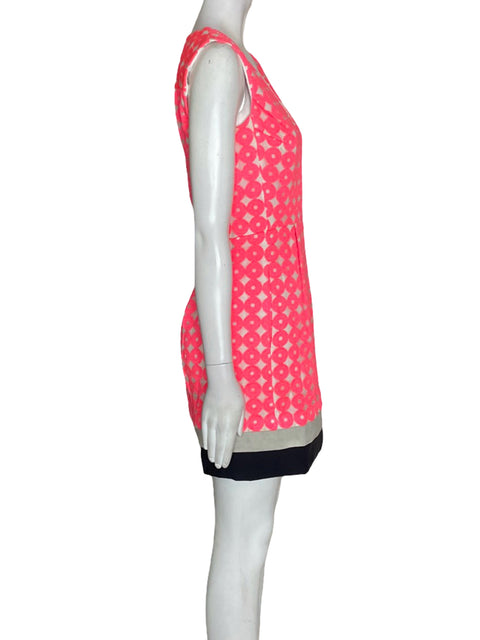 Vestido Diane Von Furstenberg Cuadros Sin mangas Rosado - Talla 0