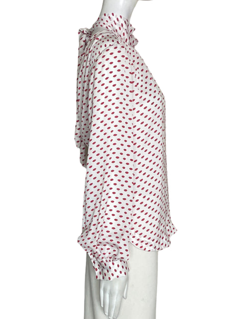 Blusa Nicolás Vaudelet Estampado Besitos Blanco - Talla S