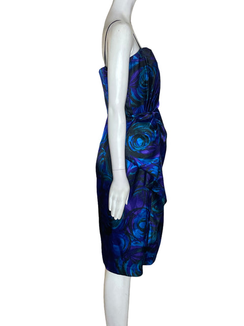 Vestido Maggy London Estampado Tiras Azul - Talla 12