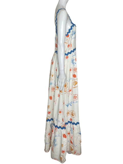 Vestido Cece de Lino Tiras Maxi Naranja - Talla M