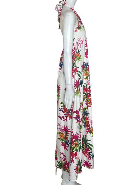 Vestido International Concepts de Lino Halter Estampado Rosado - Talla S