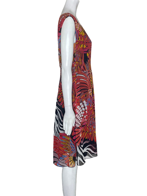 Vestido Sandro Ferrone Estampado Sin mangas Naranja - Talla S