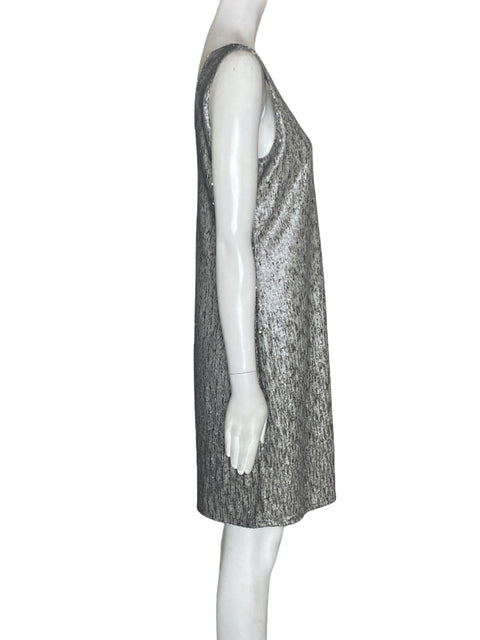 Vestido Ecru Lentejuela Sin mangas Gris - Talla S