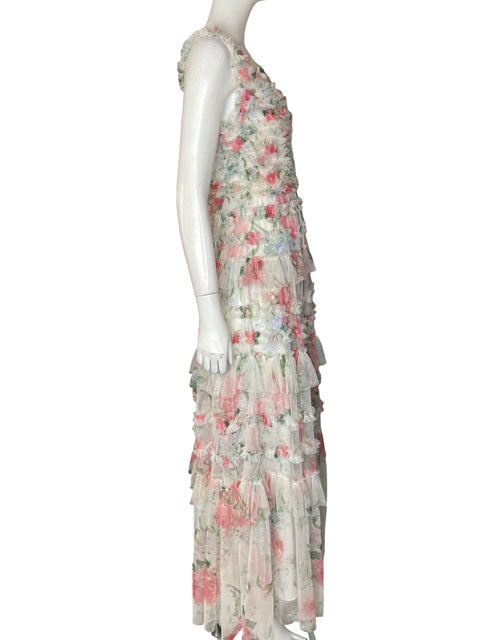 Vestido Needle & Thread Vuelos Floral Rosado - Talla 6
