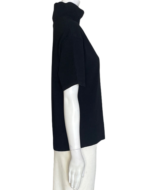 Blusa Zara de Algodón Cuello alto Liso Negro - Talla S
