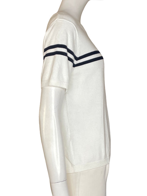 Blusa Mango de Viscosa Manga corta Rayas Blanco - Talla S