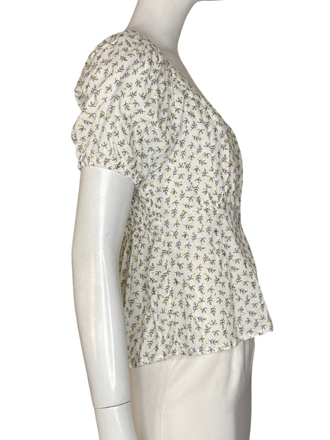 Blusa Old Navy de Algodón Mangas abullonadas Beige - Talla S
