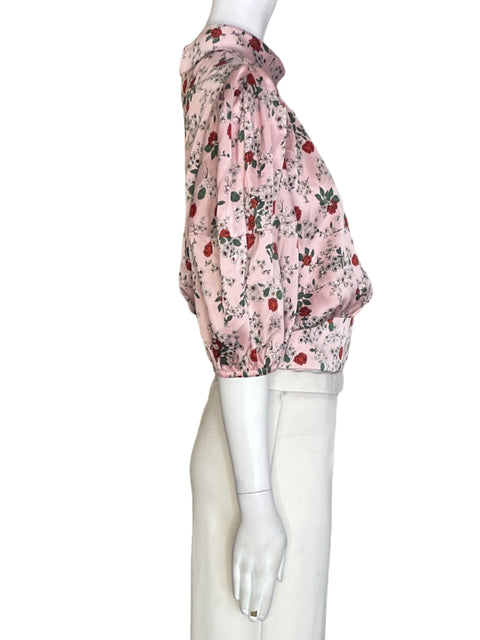 Blusa Zara Estampado Floral Rosado - Talla XS