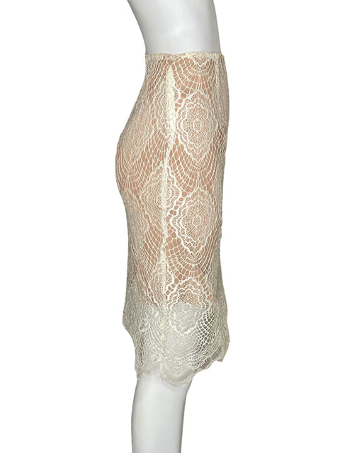 Falda Olivaceous Midi Troquelado Beige - Talla M