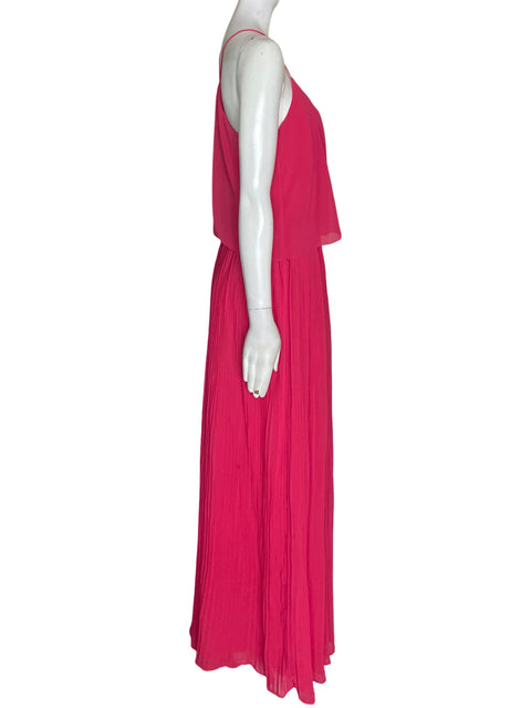 Vestido Massimo Dutti Maxi Plisado Rosado - Talla 8