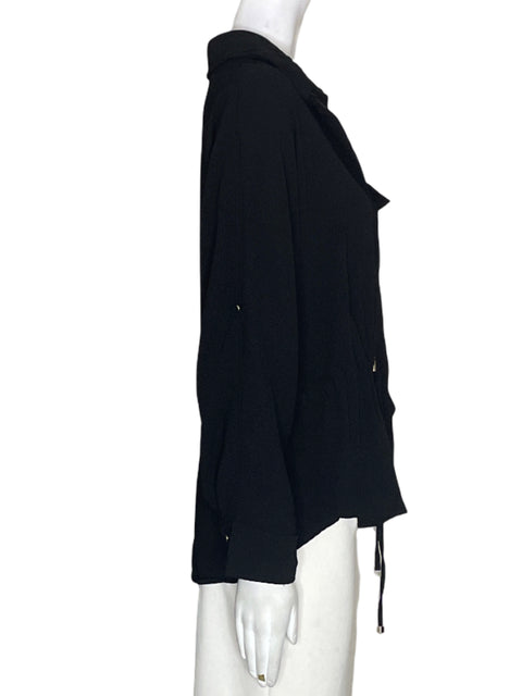 Blusa Zara Ajustable Manga larga Negro - Talla M