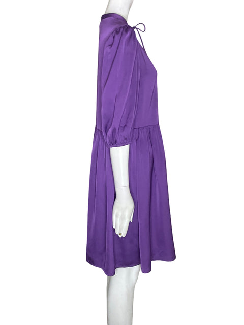Vestido Hugo Boss Abullonado Midi Morado - Talla M