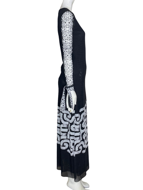 Vestido Diego Guarnizo Manga larga Maxi Negro - Talla S