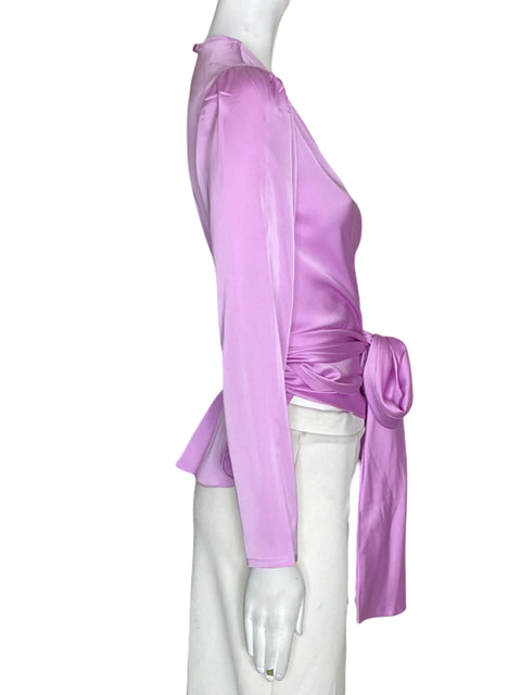 Blusa Olga Lucia Cortez Cruzado Manga larga Rosado - Talla S