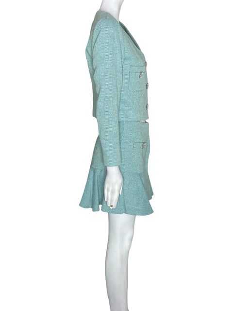 Conjunto Dixie de Algodón Falda/blazer Manga larga Verde - Talla S
