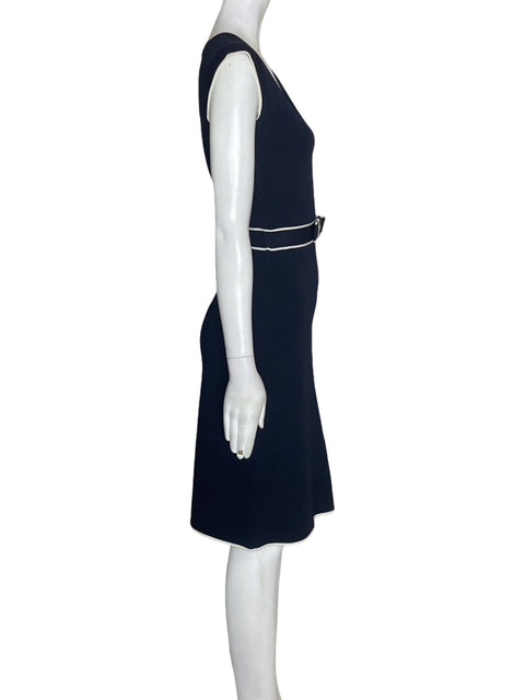 Vestido Carolina Herrera de Algodón Ajustado Midi Azul - Talla S