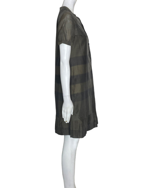 Vestido Burberry de Algodón Manga corta Midi Verde - Talla 38