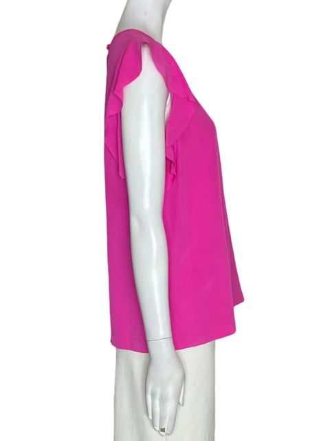 Blusa Kate Spade Liso Ruchas Rosado - Talla 10