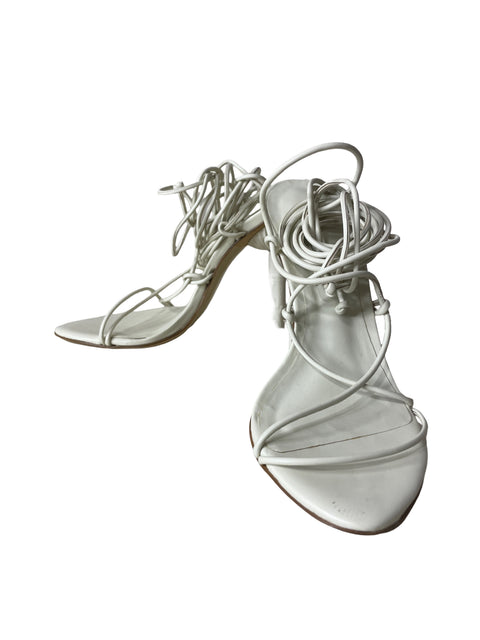 Zapato Cult Gaia Tacón bambú Romanas Blanco - Talla 35
