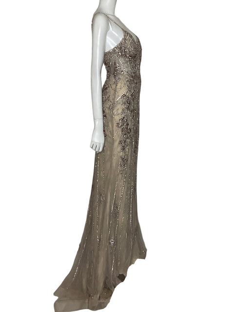 Vestido De Fiesta Ladivine Dorado - Talla 6