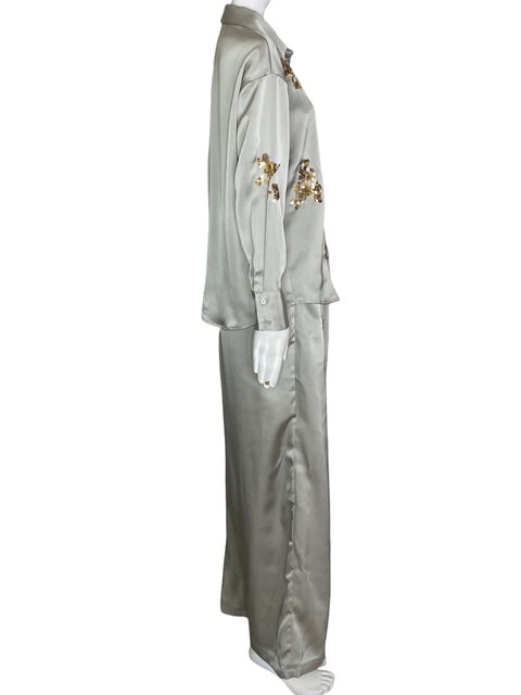 Conjunto Tesoro Tps Camisa/pantalon Palazo Gris - Talla S