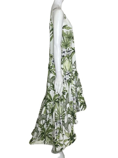 Vestido Michelle Forero Tiras Ruchas Verde - Talla S