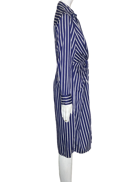 Vestido Zara Rayas Ajustado Azul - Talla S