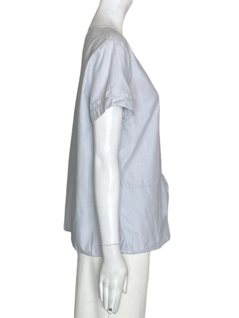 Blusa Banana Republic de Algodón Manga corta Cuello redondo Azul - Talla M