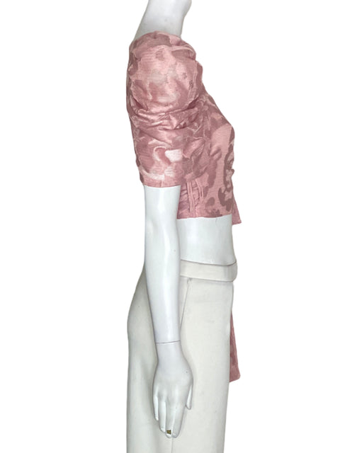 Blusa Vía Vai Abullonado Transparente Rosado - Talla M
