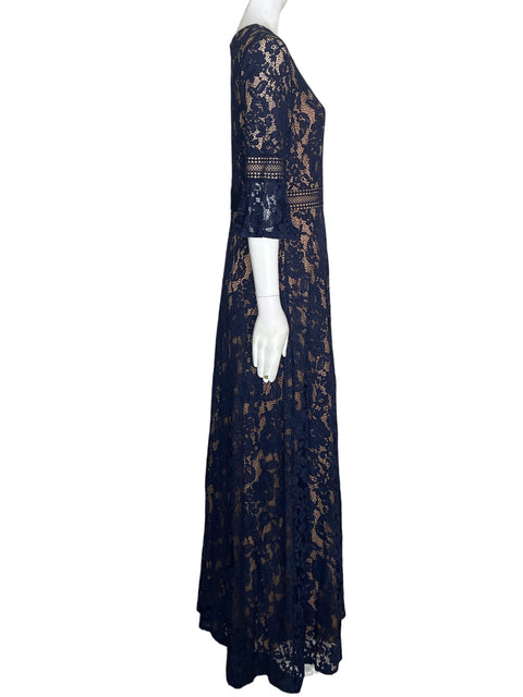 Vestido De Fiesta Missmay Tejido Maxi Azul - Talla M