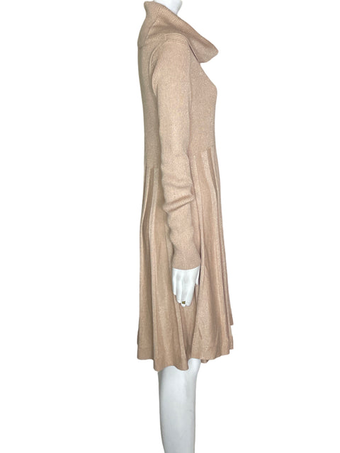 Vestido Calvin Klein Plisado Midi Beige - Talla S