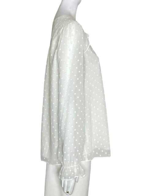Blusa Tommy Hilfiger Transparente Apliques Blanco - Talla 8