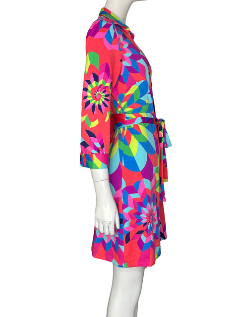 Vestido By Julie Brown Midi Cuello v Rosado - Talla M