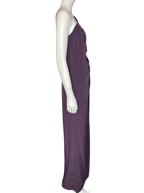 Vestido De Fiesta Adrianna Papel Maxi Off-shoulder Morado - Talla 2