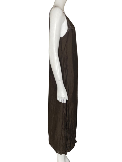 Vestido Massimo Dutti de Viscosa Slip dress Marrón - Talla S