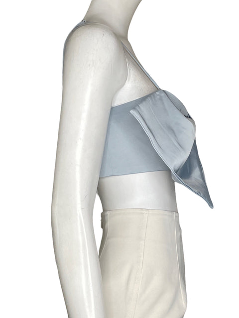 Top Zara Cropped Lazo Azul - Talla S