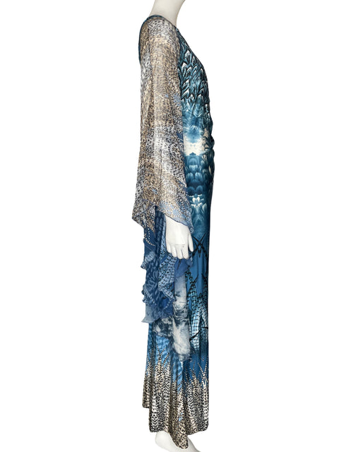 Vestido Orna Farho Off-shoulder Estampado Azul - Talla 42