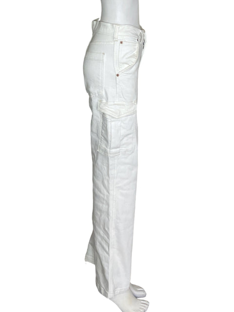 Pantalón Gap Ajustado Cargo Blanco - Talla 25