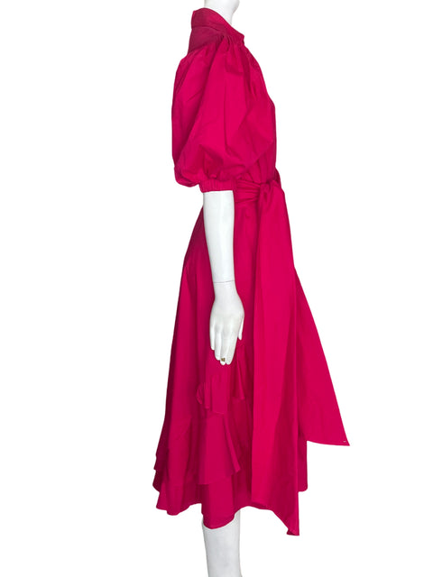 Vestido Rebeca Rojas de Algodón Abullonado Fajon Rosado - Talla 6