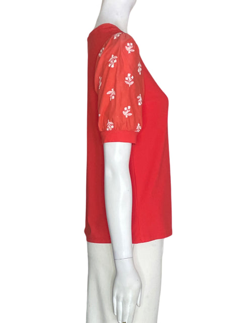 Blusa Cece Abullonado Cuello redondo Naranja - Talla XS