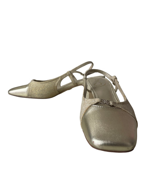 Zapato Sam Edelman Punta cerrada Tacón cuadrado Dorado - Talla 7.5