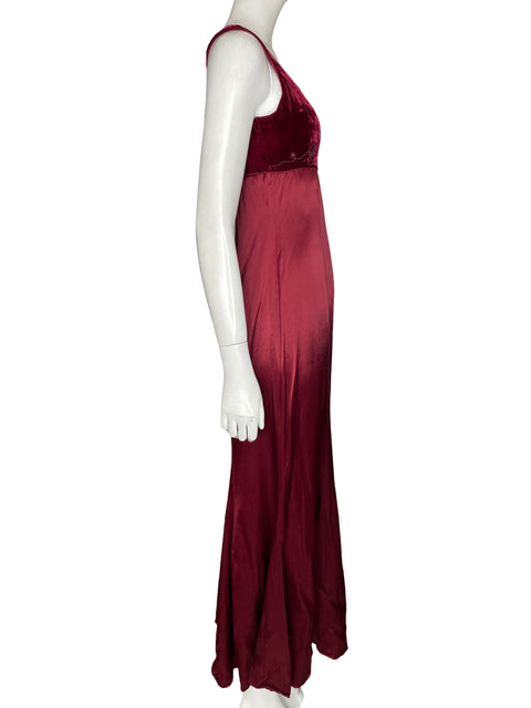 Vestido Alchemy By Joo Terciopelo Rojo - Talla 4