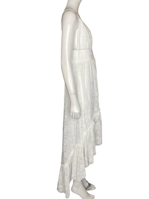 Vestido Solitaire Cuello v Bordado Blanco - Talla L