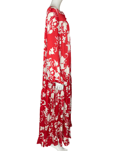 Vestido Johanna Ortiz X H&m Manga larga Estampado Rojo - Talla XS